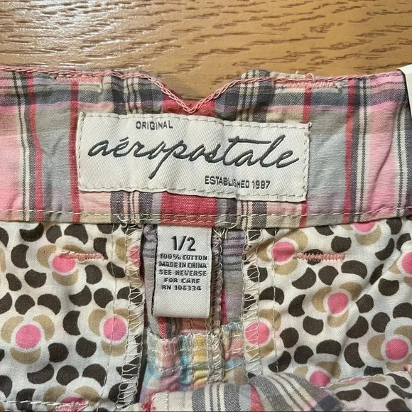 Aeropostale Skirt NWT Women's Size 1/2 Madras Plaid Micro Mini Patchwork - Picture 4 of 6